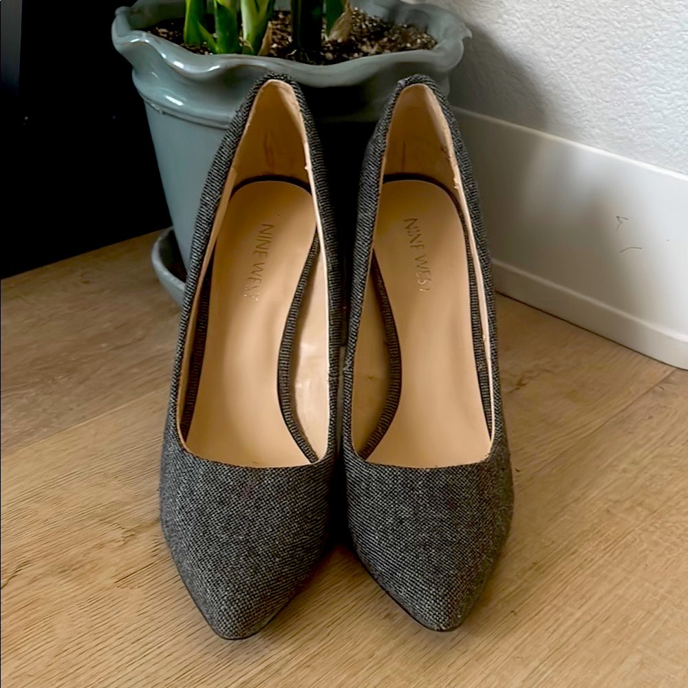 Stylish Nine West Charcoal Women's Heels